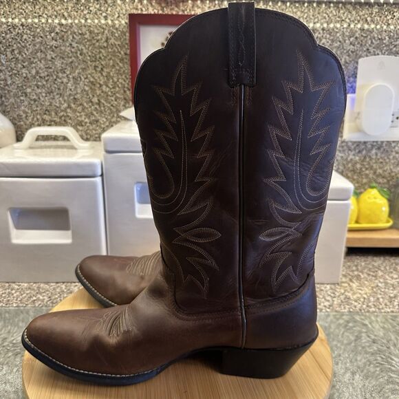 Ariat Heritage R Toe Western Leather Boot Women's Sz 11B Cowgirl Distress Brown - Picture 8 of 14
